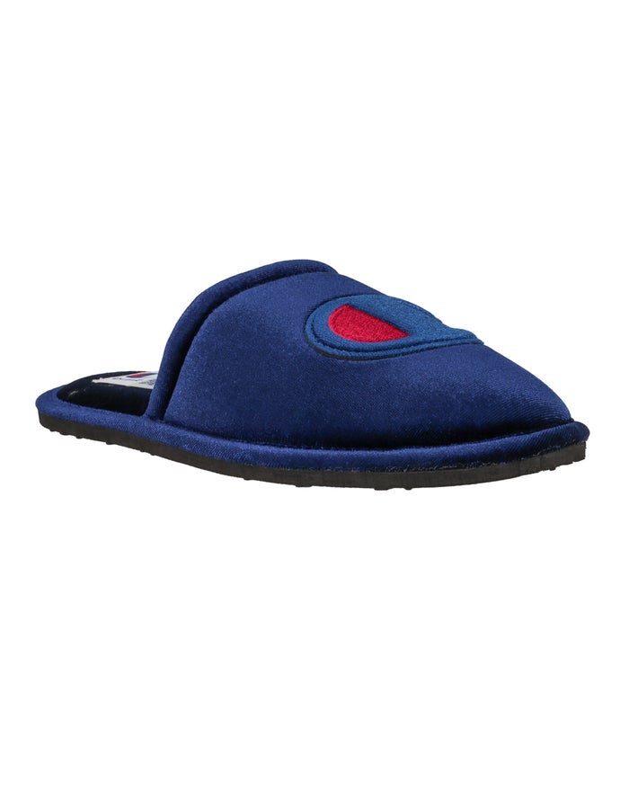 Pantuflas Champion Mujer - Sleepover Velvet ( Azul Marino ) 3154086-AL